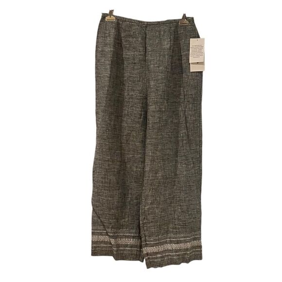 NWT! Norton McNaughton 100% linen cropped pants - Picture 1 of 8